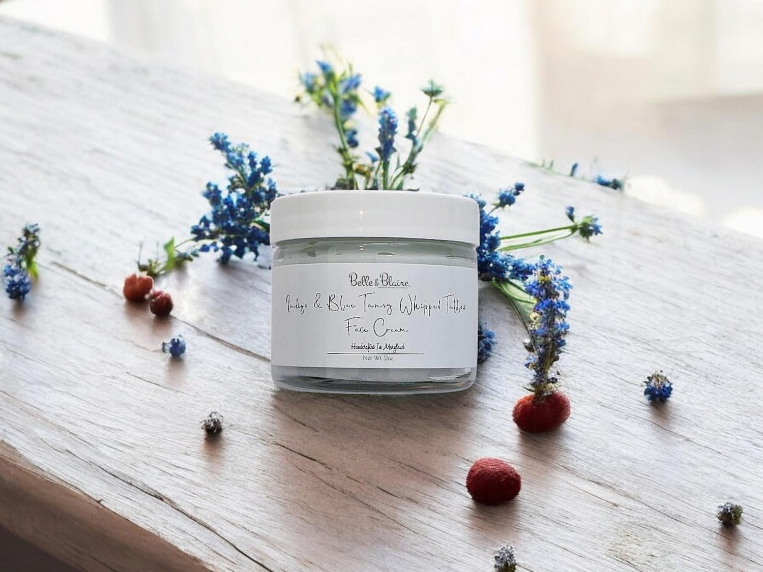 Indigo & Blue Tansy Whipped Tallow Face Cream- Natural Skincare